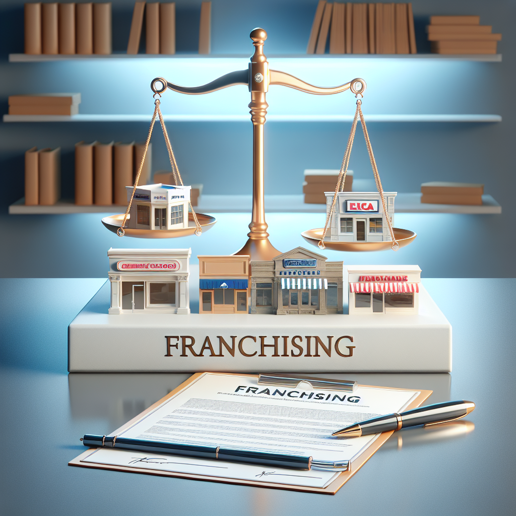 V&aelig;gt med miniature butikker p&aring; hver side og en kontrakt for franchising placeret foran.